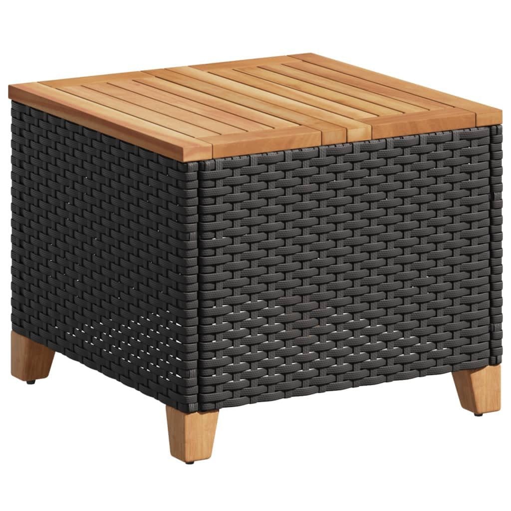 vidaXL Gartentisch Schwarz Poly Rattan Holz - Bild 2