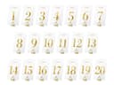 partydeco Tischnummern Set 1-20 Transparent Gold Acryl Bild 2