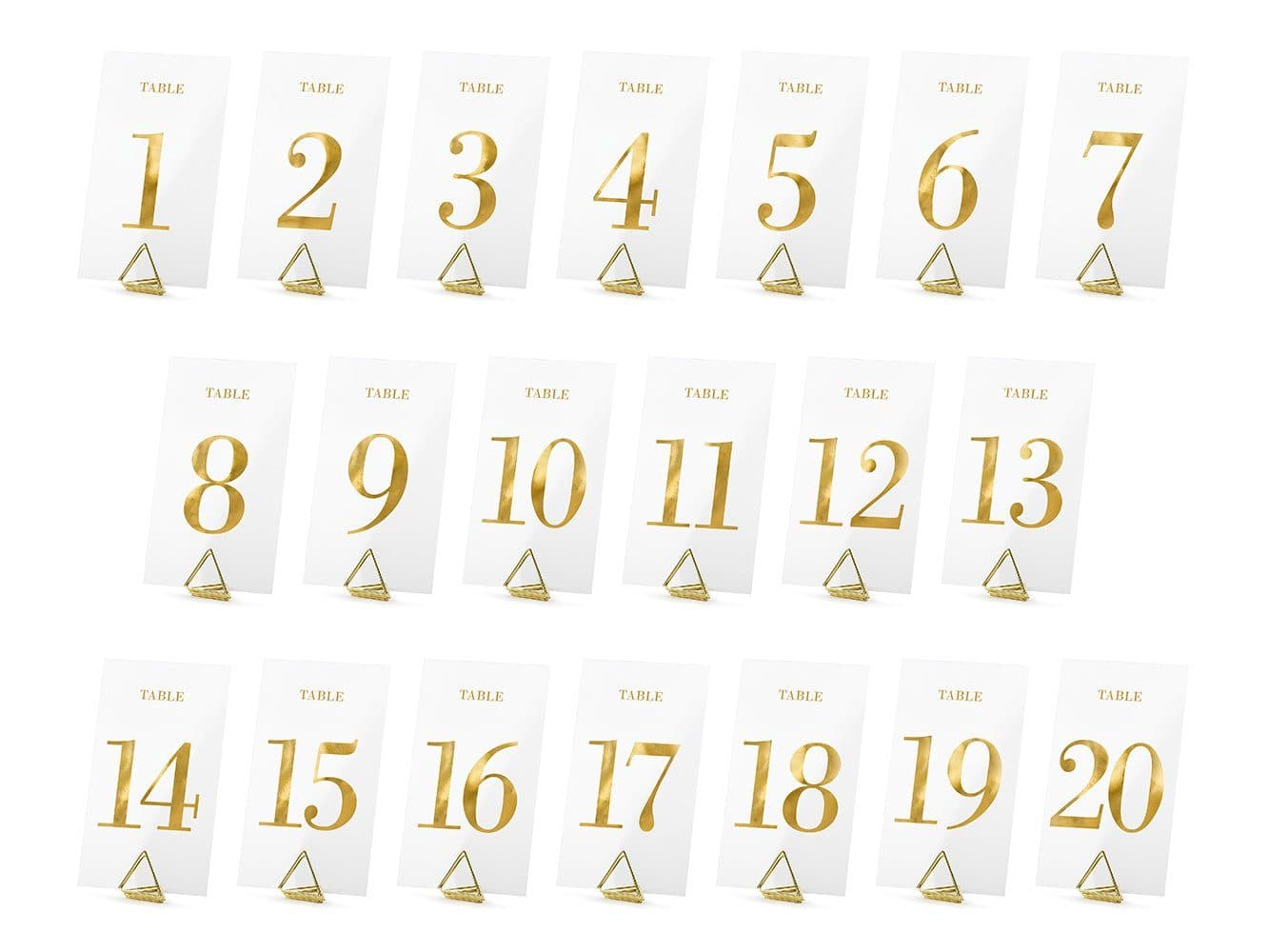 partydeco Tischnummern Set 1-20 Transparent Gold Acryl - Bild 2