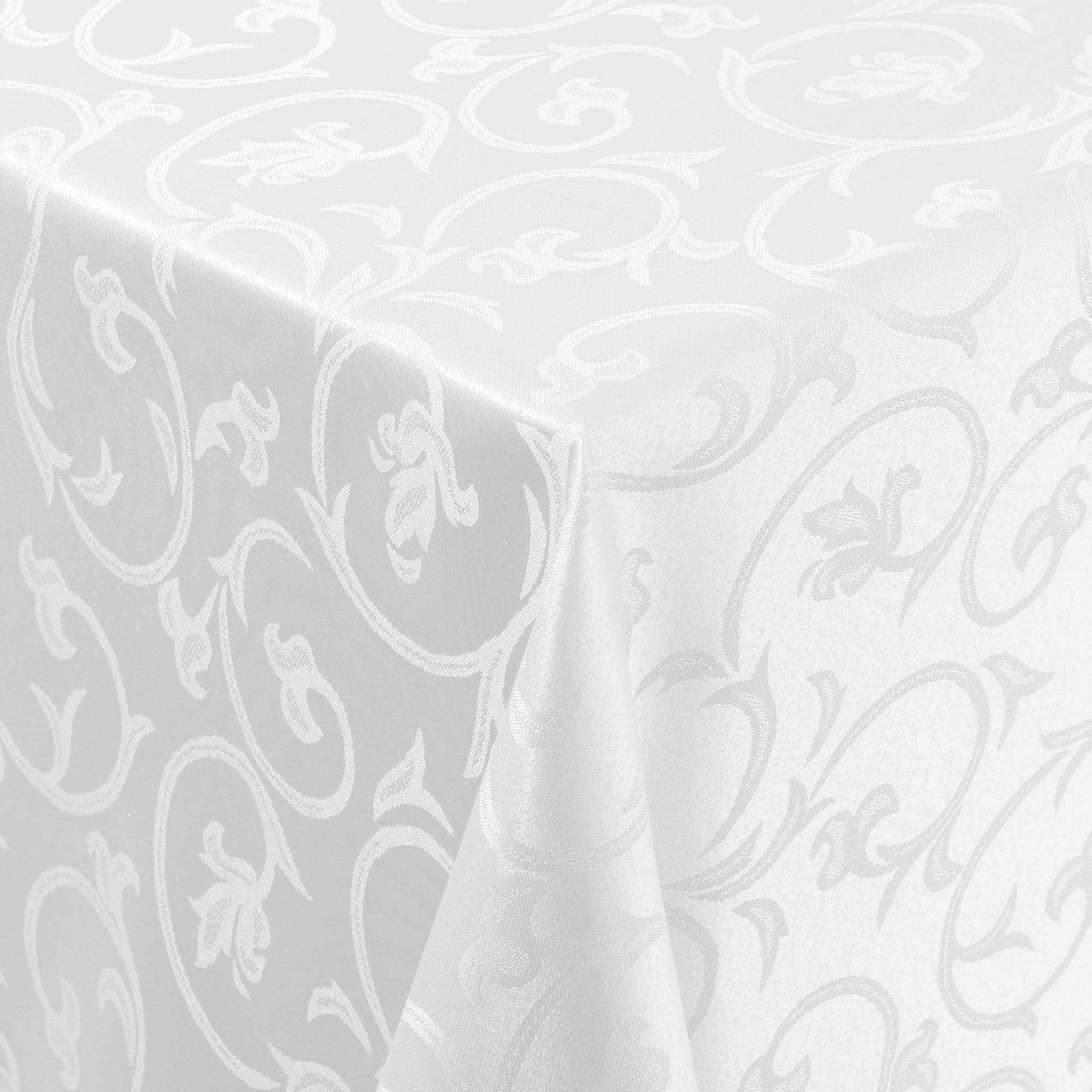 Moderno Barock Tischdecke Jacquard Ranken Design Weiß