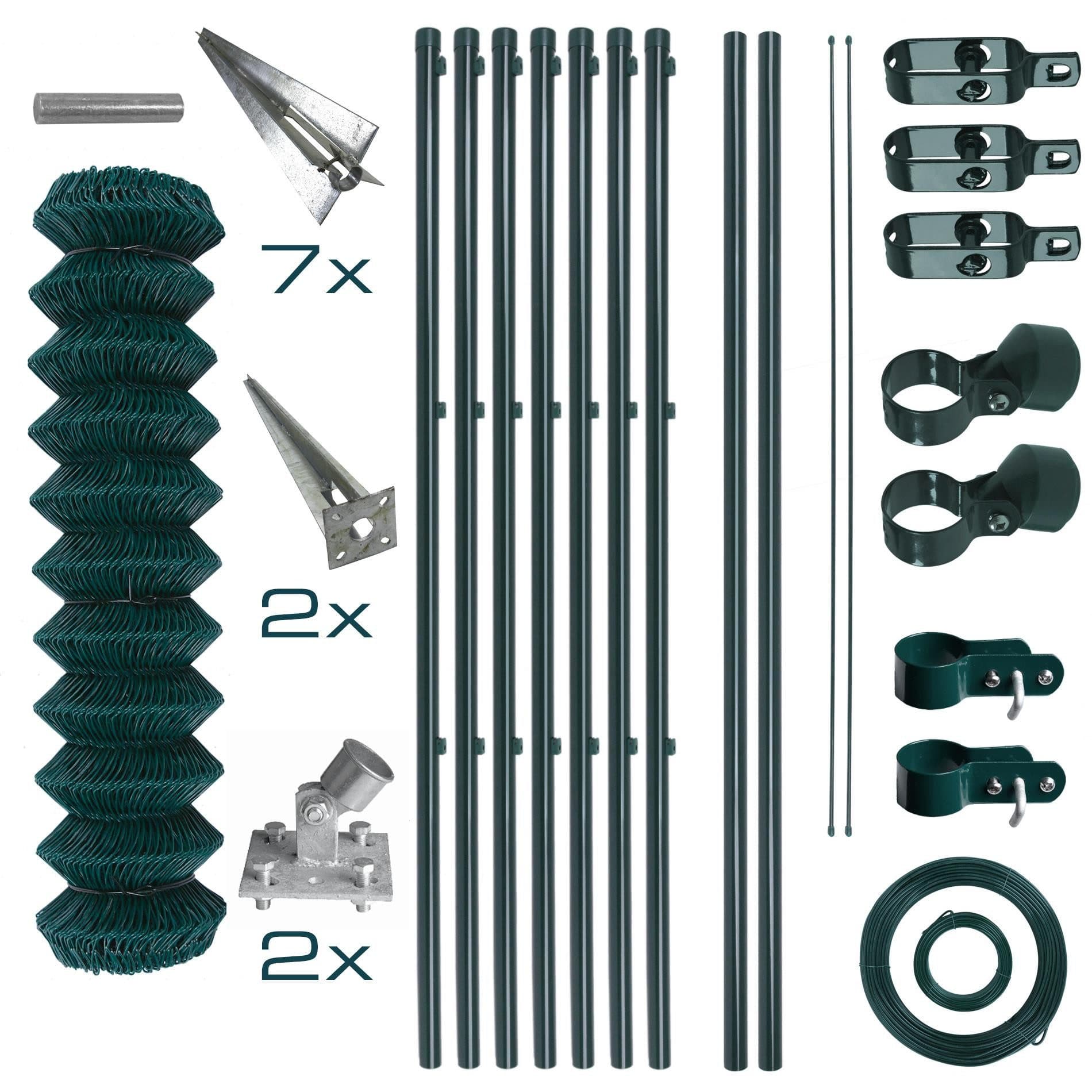 ESTEXO Maschendrahtzaun Komplettset 1,25 x 15 m Grün PVC - Bild 2