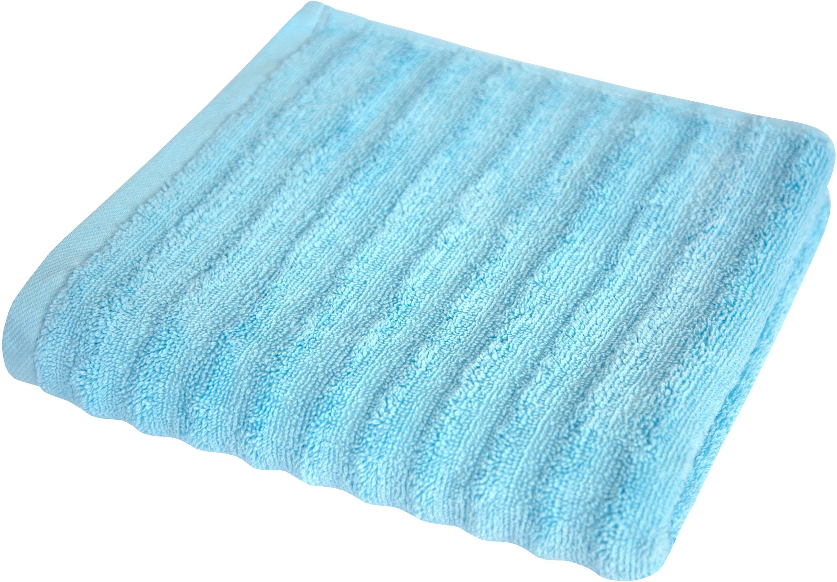DYCKHOFF Handtuch Wellenstreifen Aqua Frottier 100% Baumwolle - Bild 2