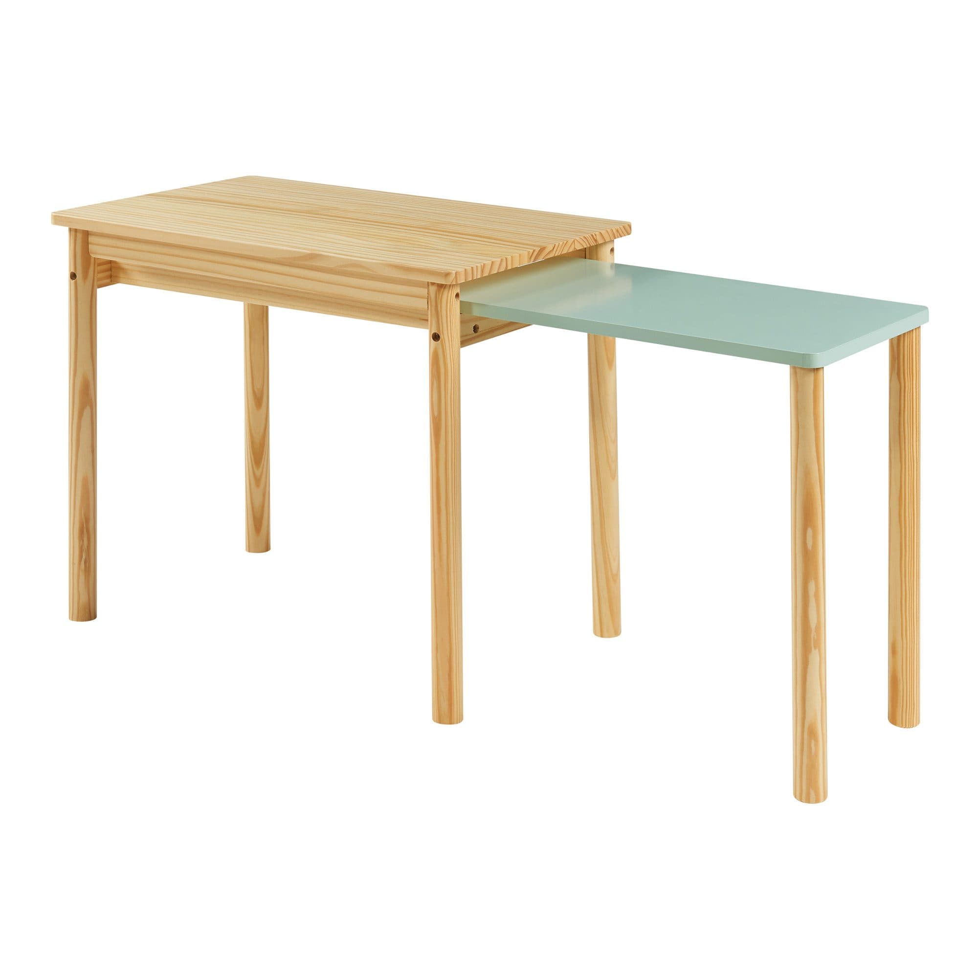 en.casa Kindertisch Skellefteå Ausziehbar Kiefernholz+MDF Natur/Mintgrün - Bild 2