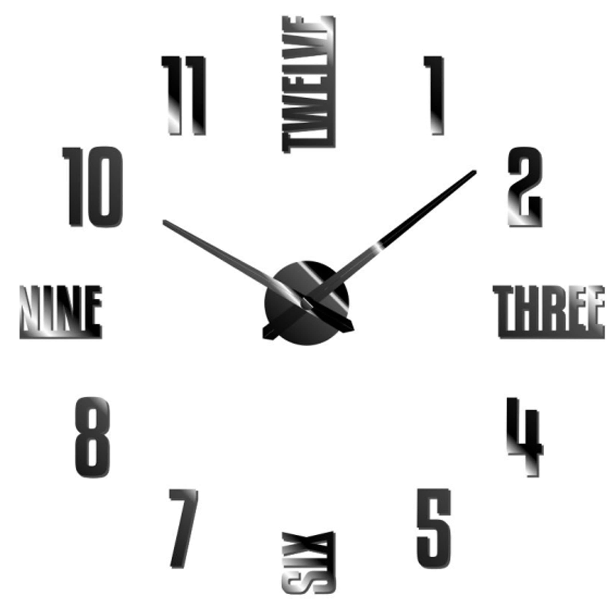 Miraval DIY Wanduhr Schwarz 119 mm