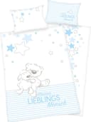 Babybettwäsche BABY BEST Kleiner Lieblingsmensch Blau Flanell Bild 2