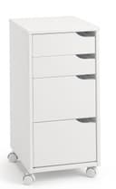 kamelshopping Rollcontainer Massivholz Kiefer Weiß 4 Schubladen Bild 2