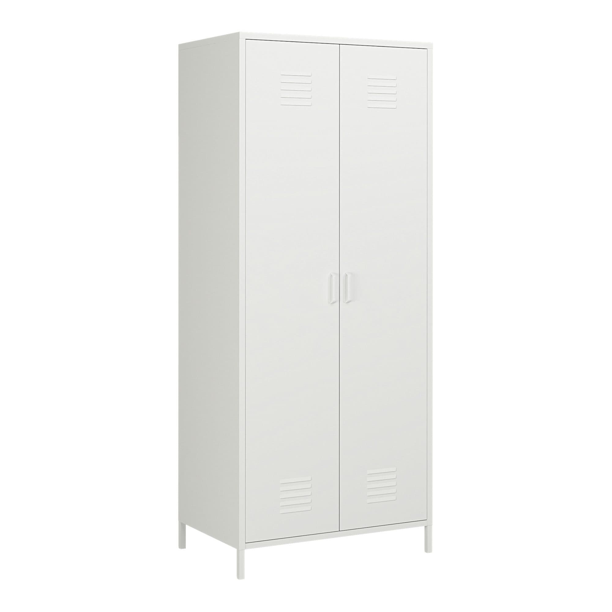 en.casa Garderobenschrank Stahl Weiß mit Lüftungsschlitzen - Bild 2