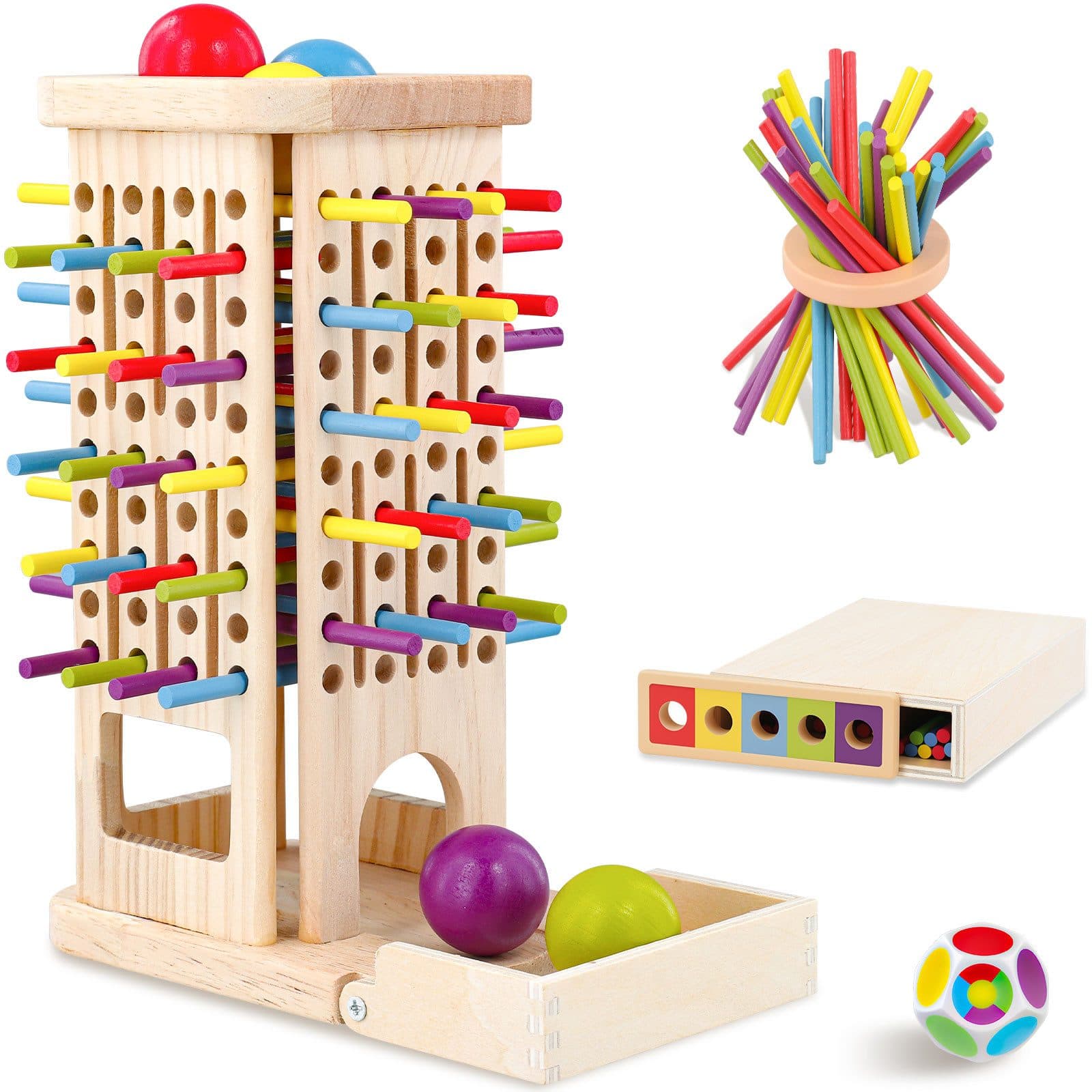 Kityhome 3-in-1 Montessori Lernspielzeug Holz Bunt - Bild 2