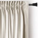 Restilo Kräuselband Gardine Verdunkelnd Samt Beige mit Raffhalter Bild 2