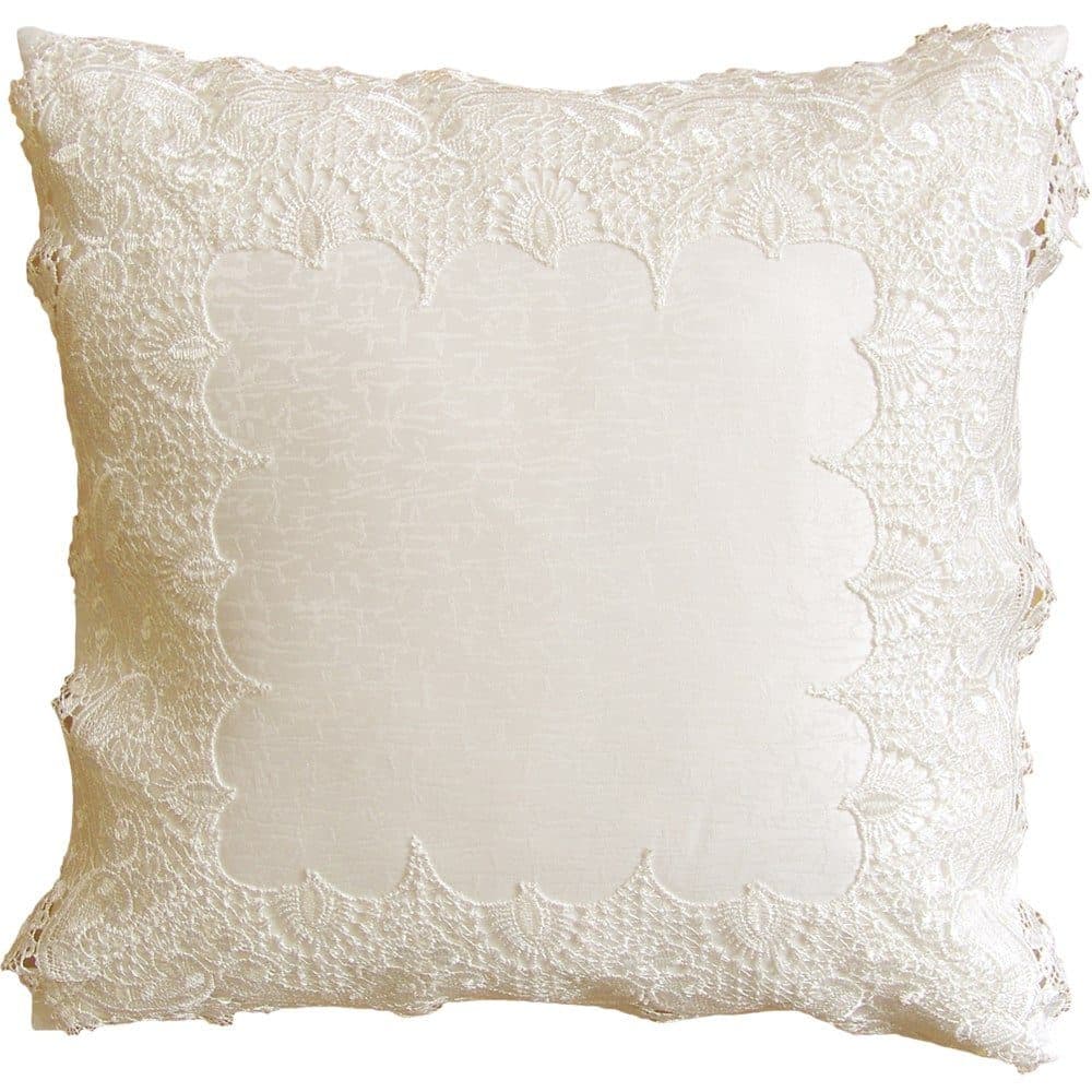 matches21 HOME & HOBBY Kissenbezug Blumen Spitze wollweiß 40x40 cm - Bild 2