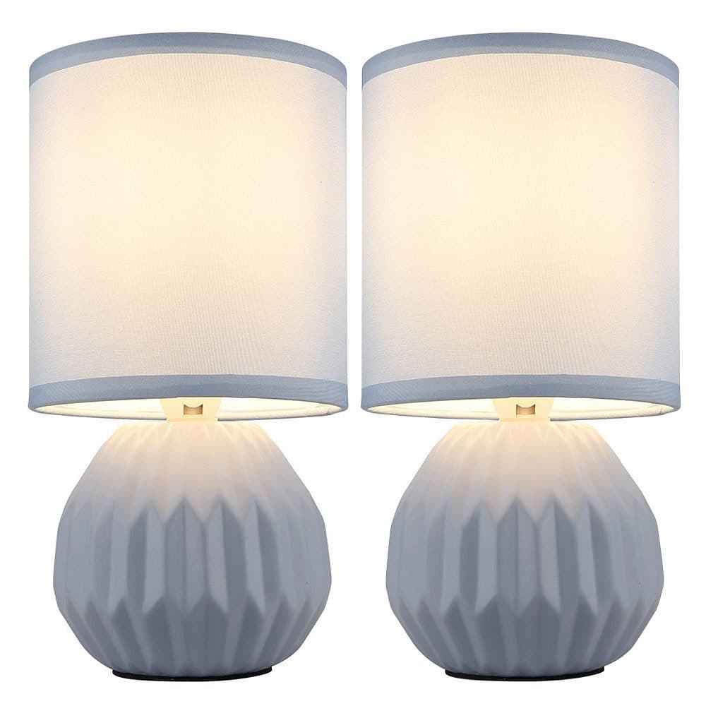 GLOBO LIGHTING Tischleuchte 2er Set Blau Keramik Textil - Bild 2