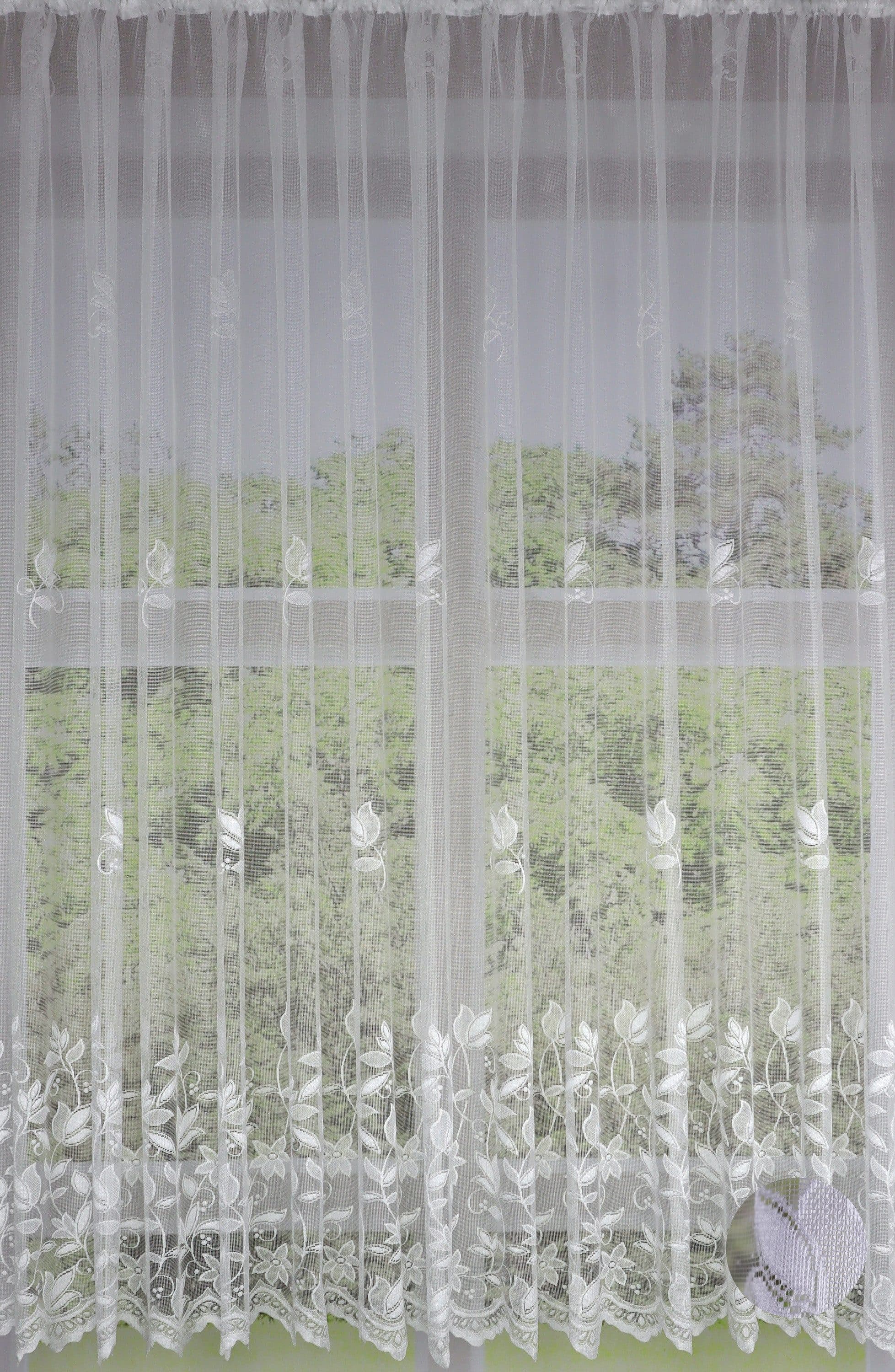 EXPERIENCE Gardine weiß Edel Jacquard transparent Store mit Universalband - Bild 2