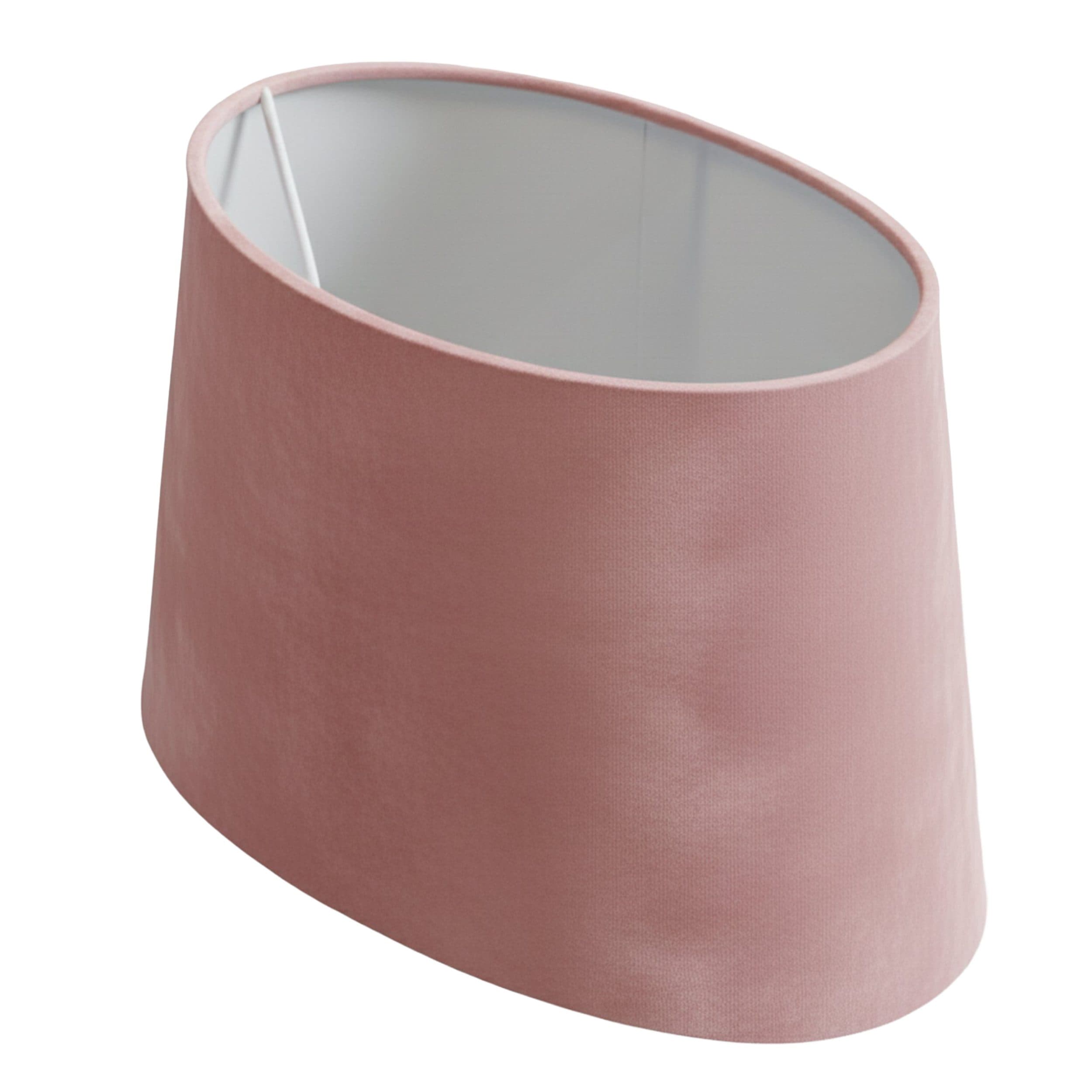 B&S Lampenschirm Oval Velvet Rosa Samt-Optik