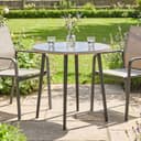 Outsunny Gartentisch Stahlrahmen PE-Rattan verstellbare Füße 80 cm Bild 2