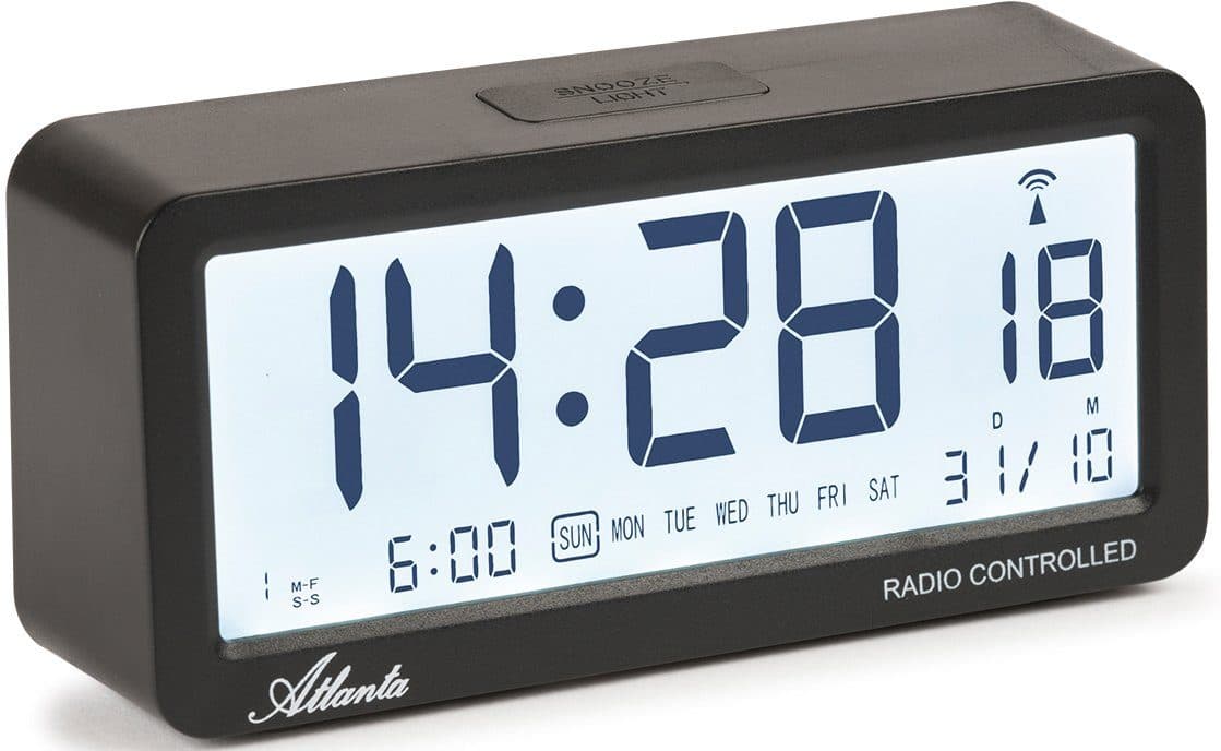 Atlanta Funkwecker Barcelona Quarzwecker mit Beleuchtung und Weckwiederholung