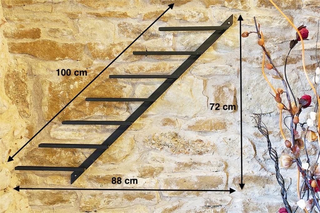 DanDiBo Weinregal Wand Metall Schwarz Diagon 7 Flaschen - Bild 2
