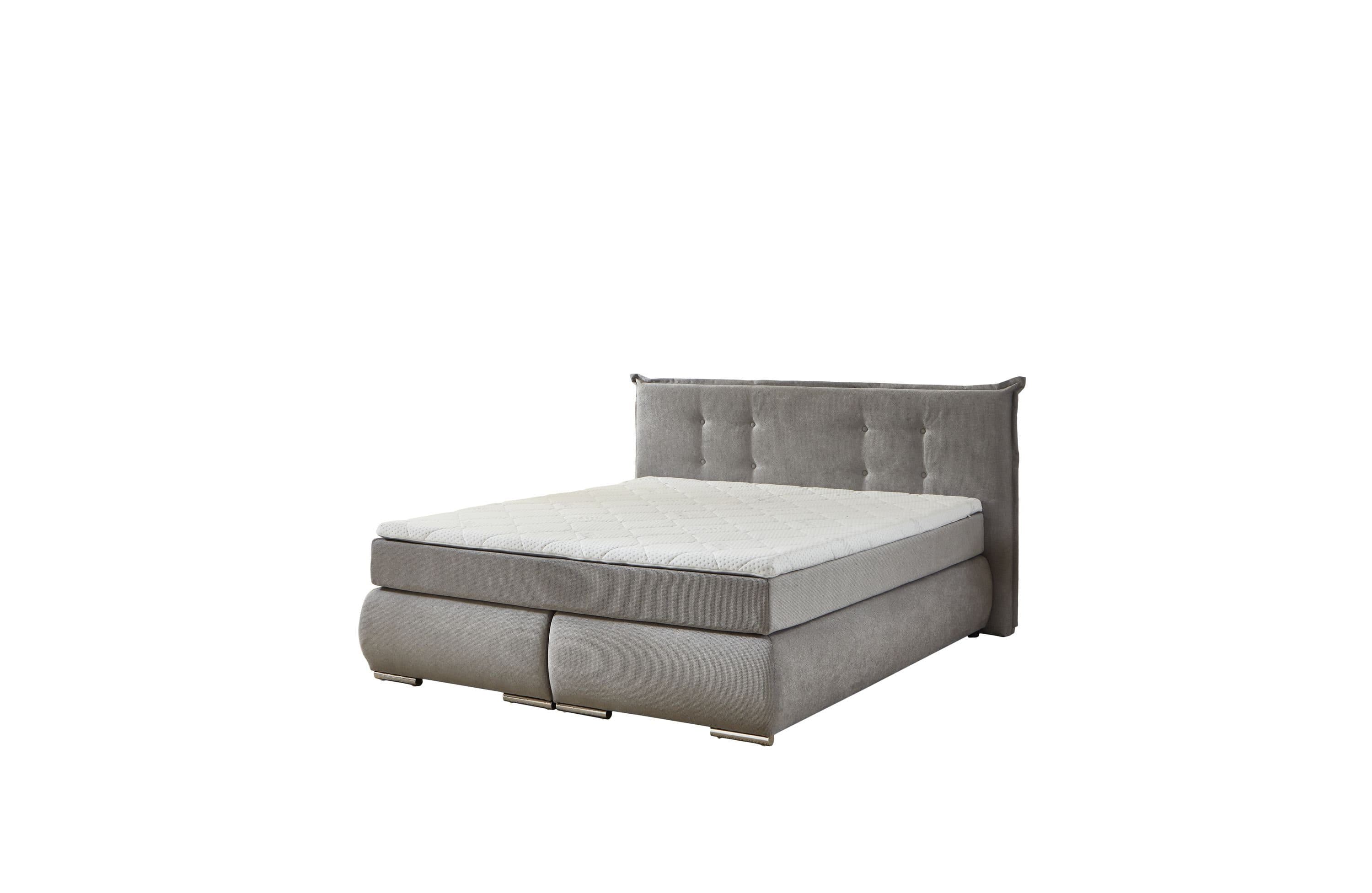 HARPER Boxspringbett SOWA 180x200 cm Silber Stoff - Bild 2