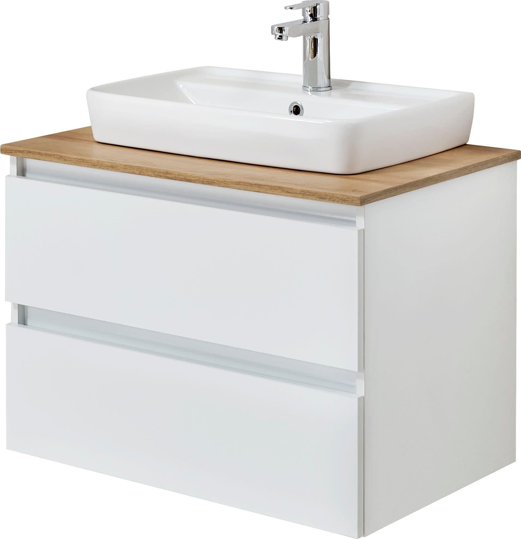 SAPHIR Quickset 360 Waschtisch Weiß Glanz mit Keramik-Aufsatzbecken - Bild 2