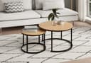 Home Collective Couchtisch 2er Set Beistelltisch Eiche Metall Bild 2