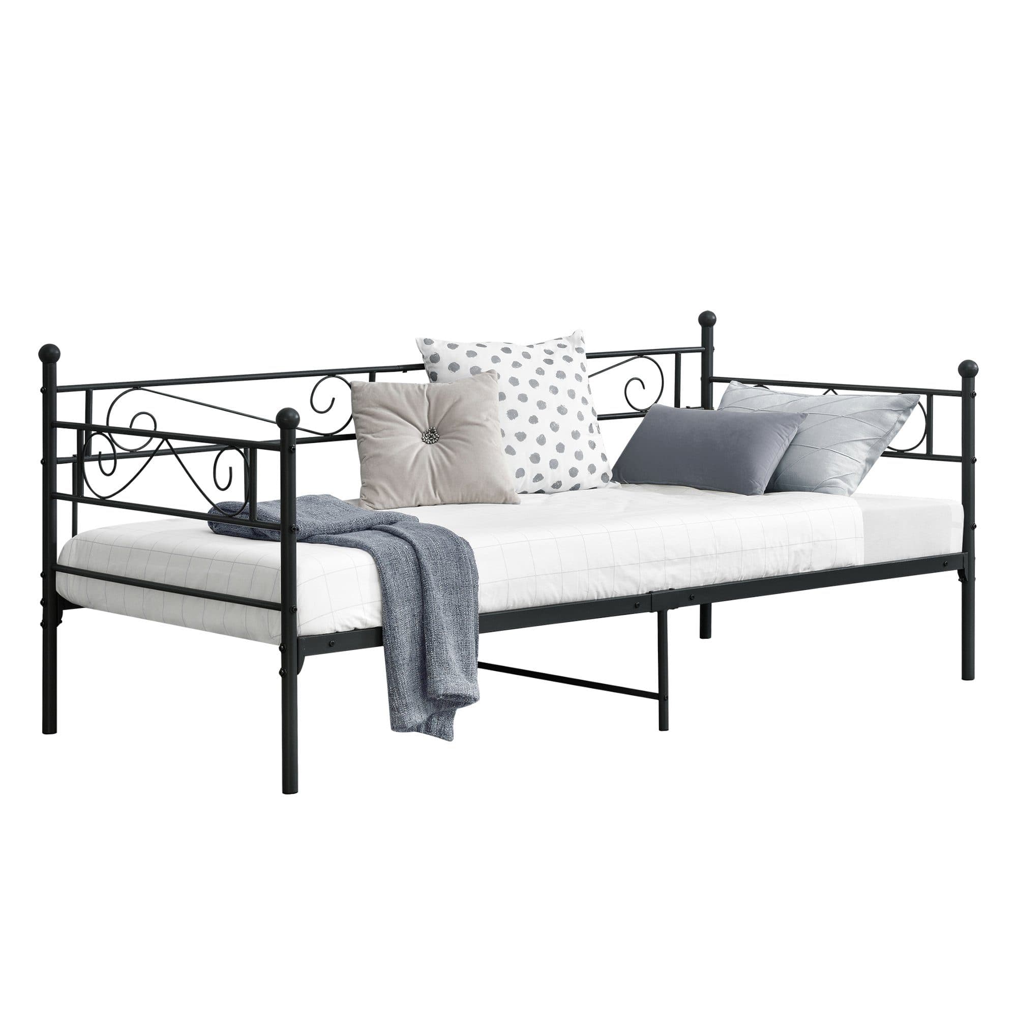 en.casa Metallbett Kerava Schwarz mit Lattenrost - Bild 2