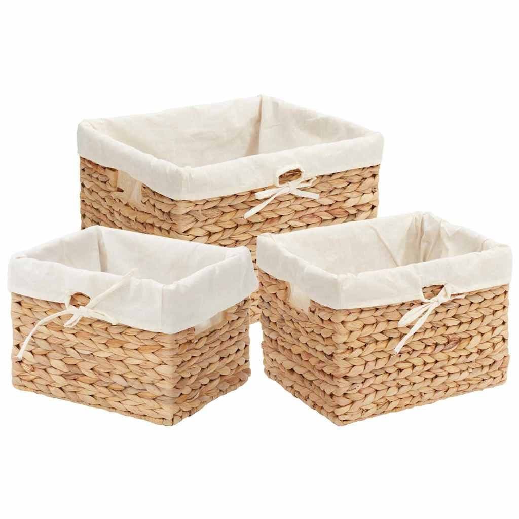 vidaXL Aufbewahrungskörbe 3er Set Natur Wasserhyazinthe mit Griff - Bild 2