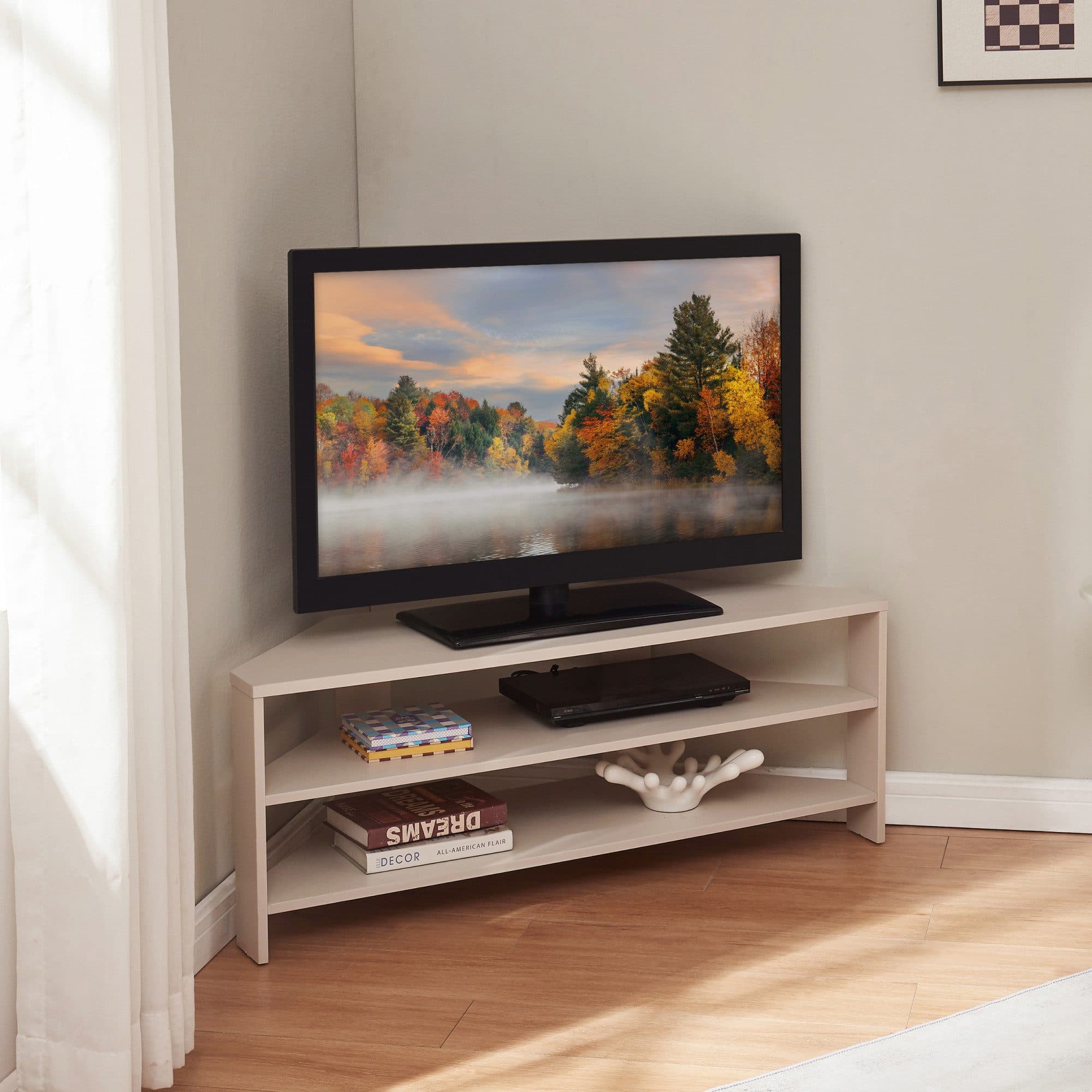 en.casa TV-Regal »Berg« Beige Abgeschrägt - Bild 2