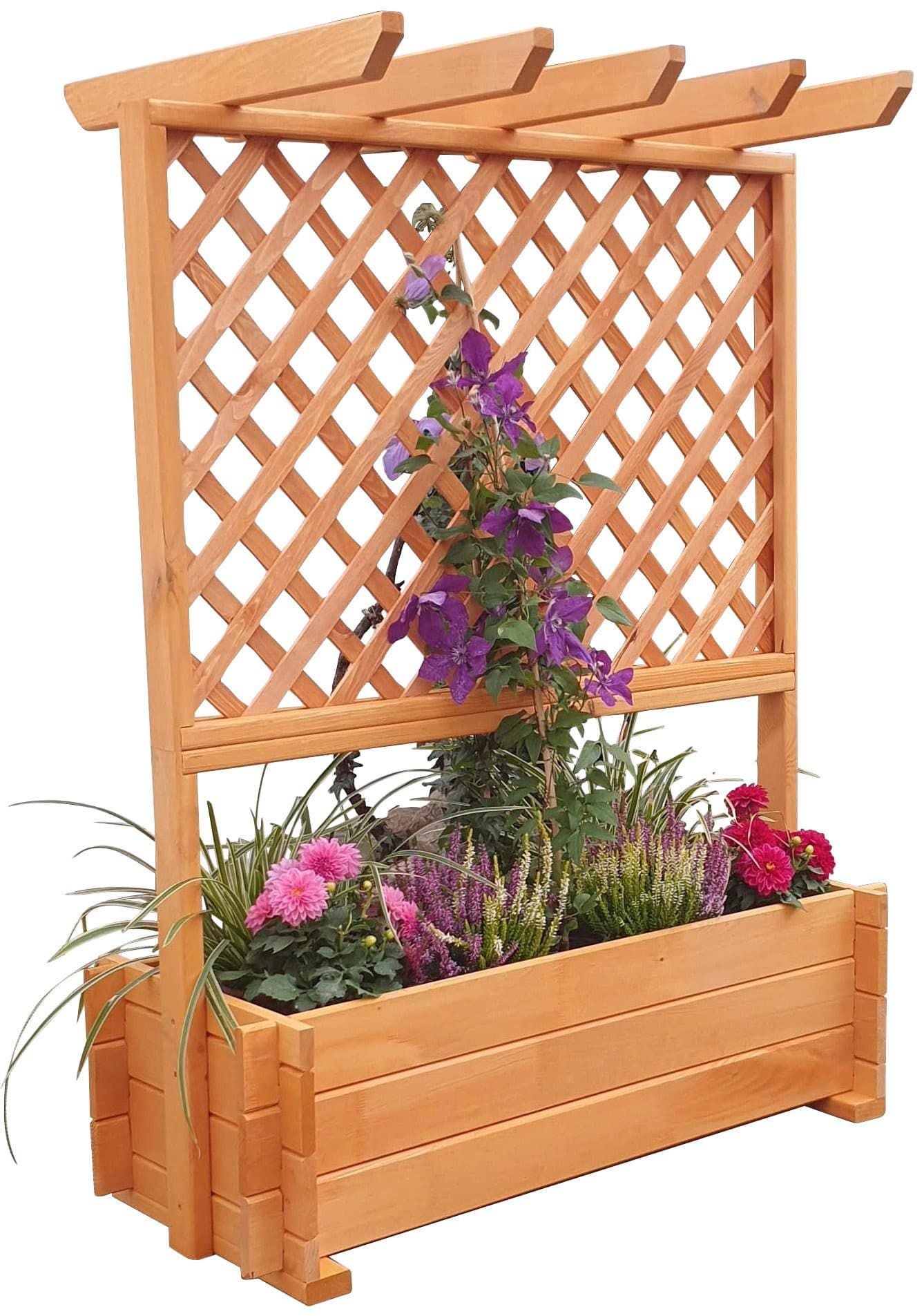 promadino Rankkasten mit Pergola Honigbraun Kiefer - Bild 2