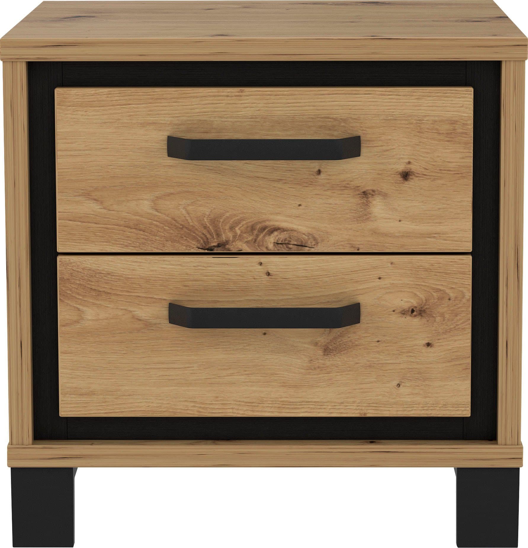 FORTE Nachtkommode Trondheim Braun/Schwarz Moderner Nachtschrank - Bild 2