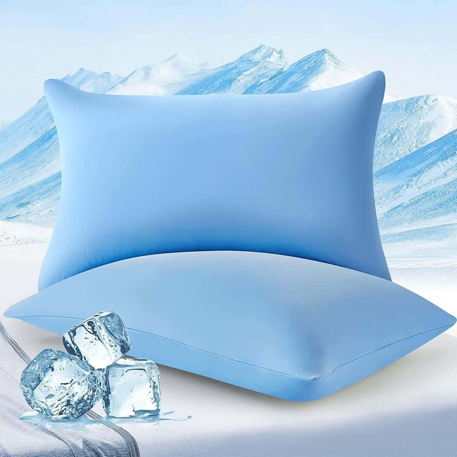 Elegear Kissenhüllen 2er Pack Cooling Kissenbezug Blau/Grau - Bild 2
