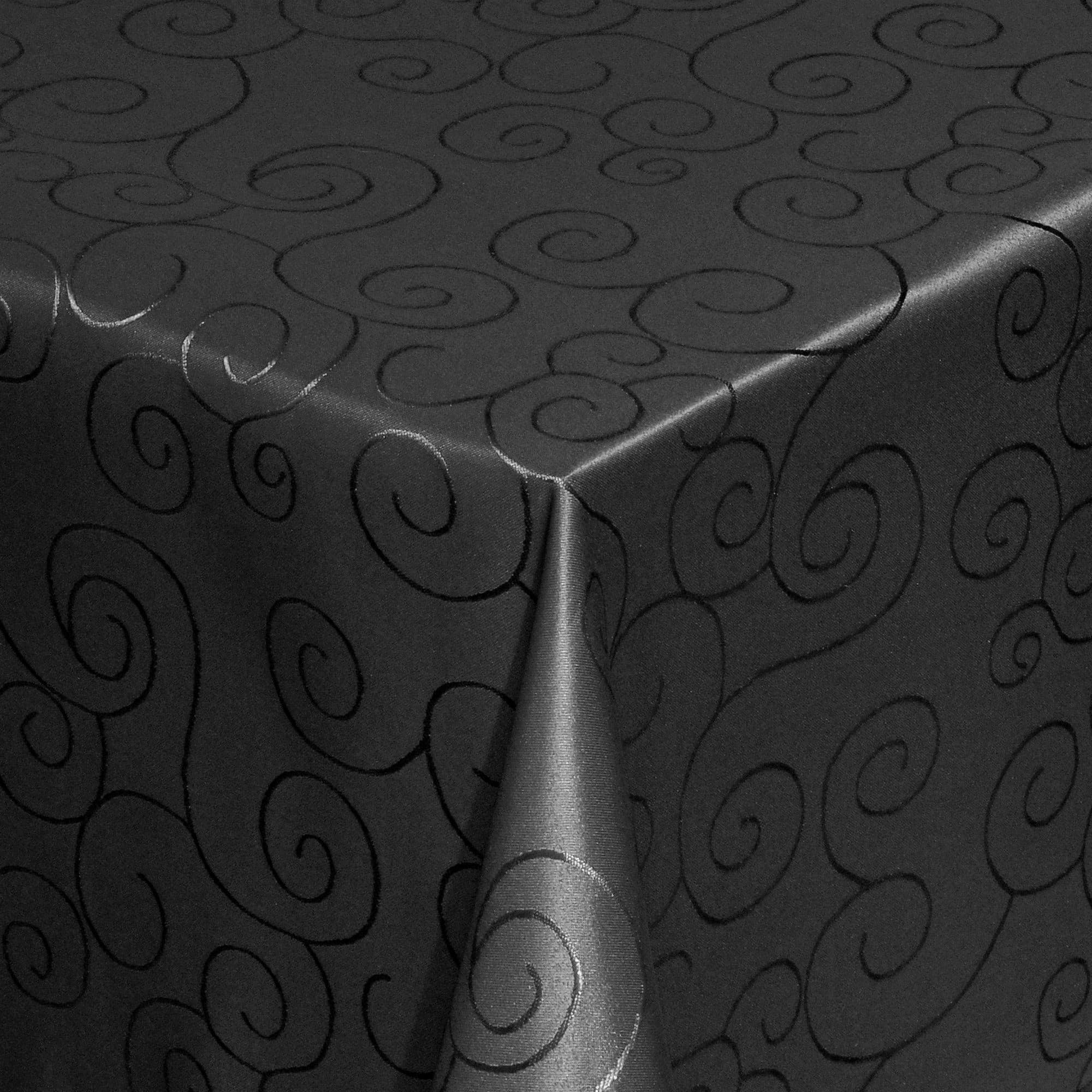 Moderno Tischdecke Schwarz Jacquard Ornamente Stoff