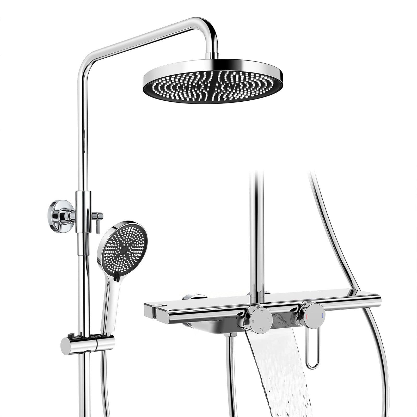 HOMELIVE Duschsystem Regendusche Stangenbrause Set Verchromt - Bild 2