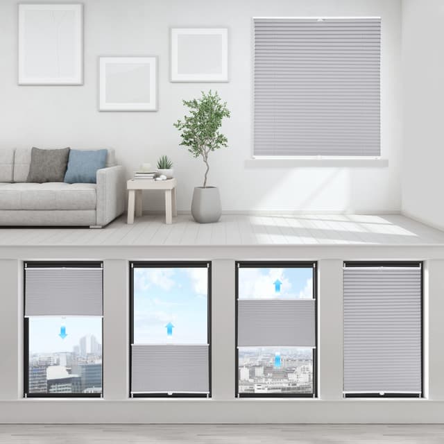Sekey Blickdichtes Klemmfix Plissee Sonnenschutzrollo für Fenster und Türen