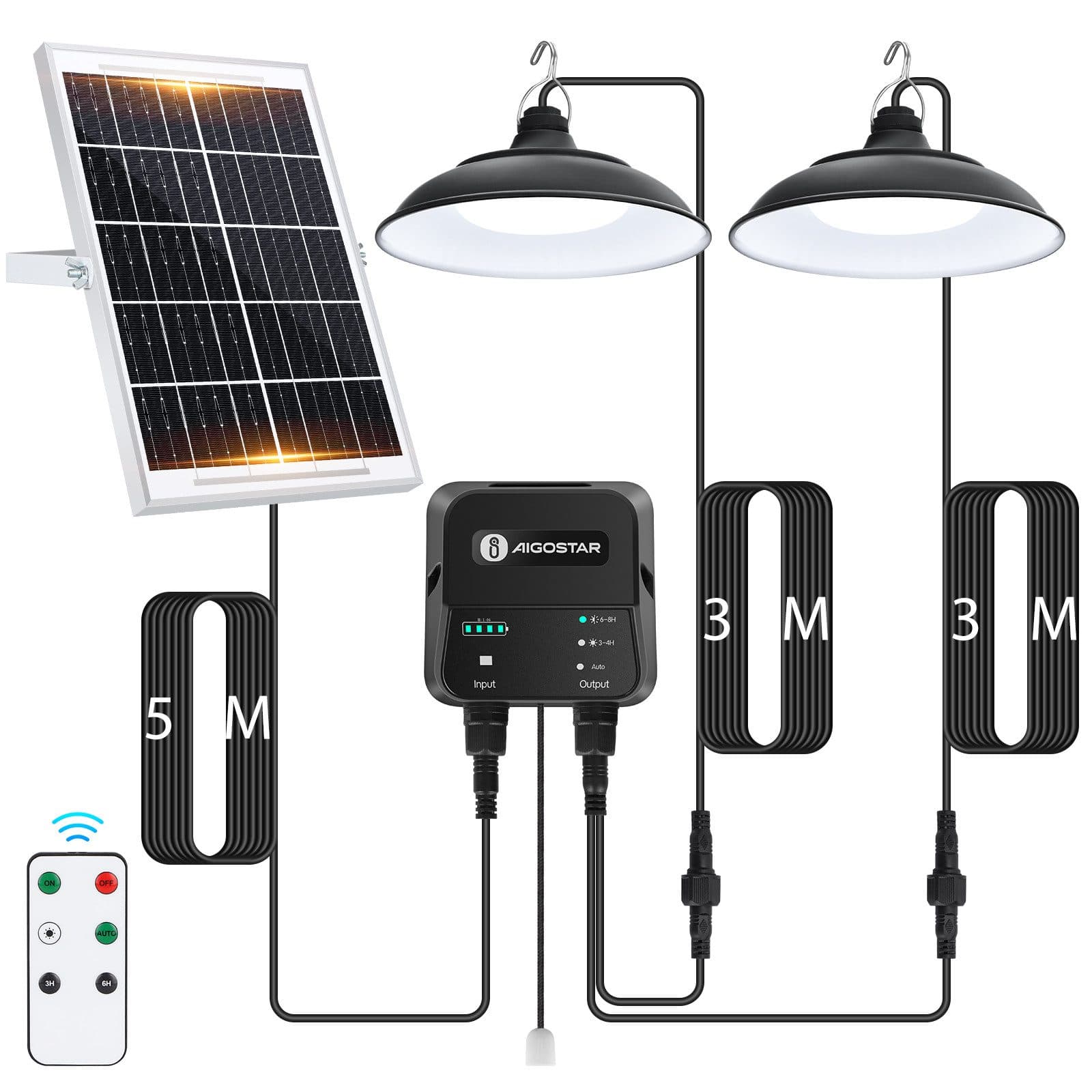 Aigostar Solar-Hängeleuchte 8m Kabel IP65 LED Kaltweiß - Bild 2