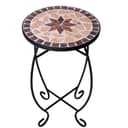Kamelio Gartentisch Beistelltisch Mosaik Metall Rund Braun Beige Schwarz Bild 2