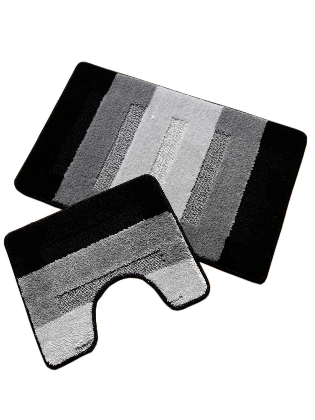 oKu-Tex Badgarnitur Brize 2-teilig Schwarz-Grau Gestreift - Bild 2