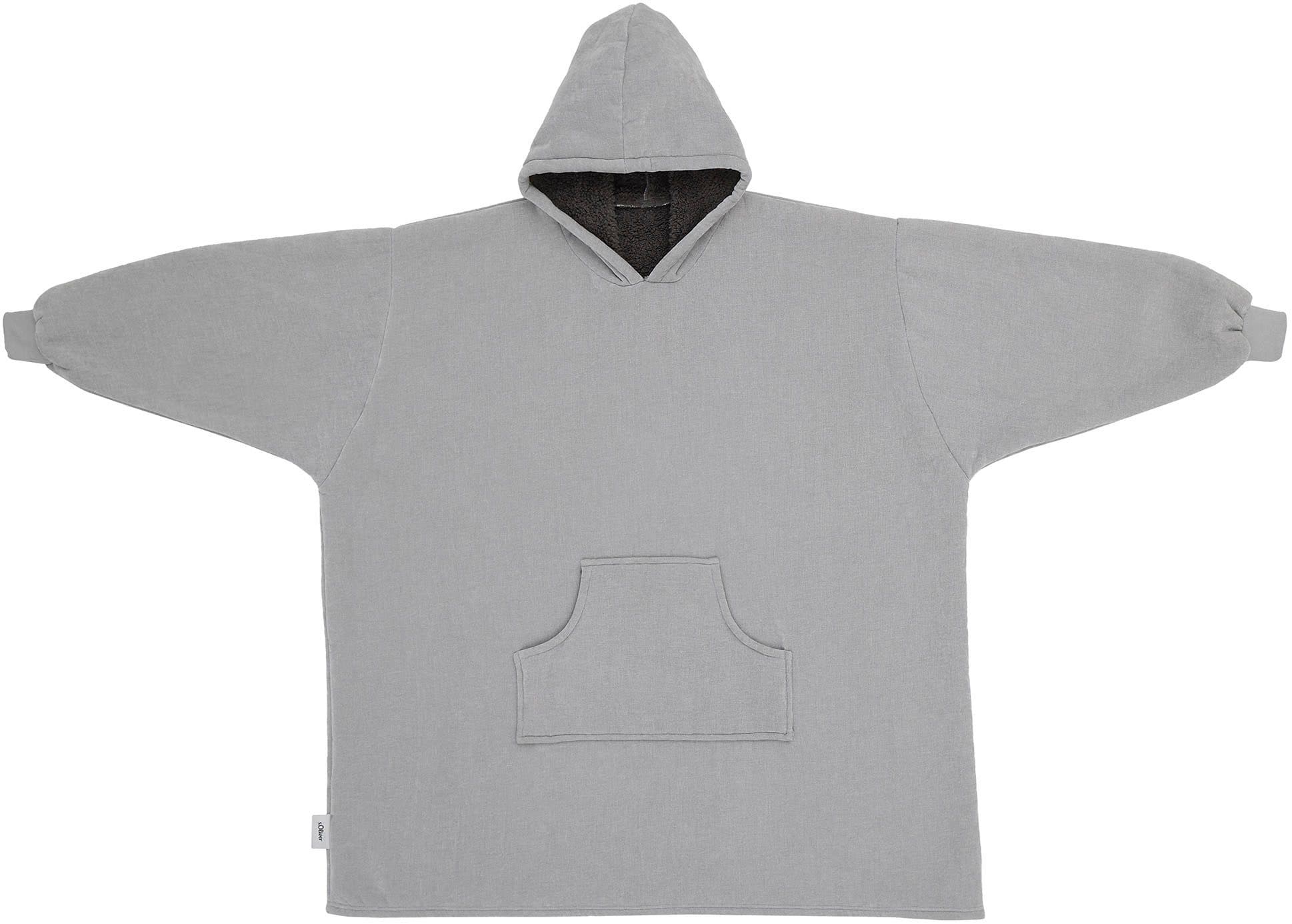 s.Oliver Lounge Hoodie Wohndecke Grau Polyester - Bild 2