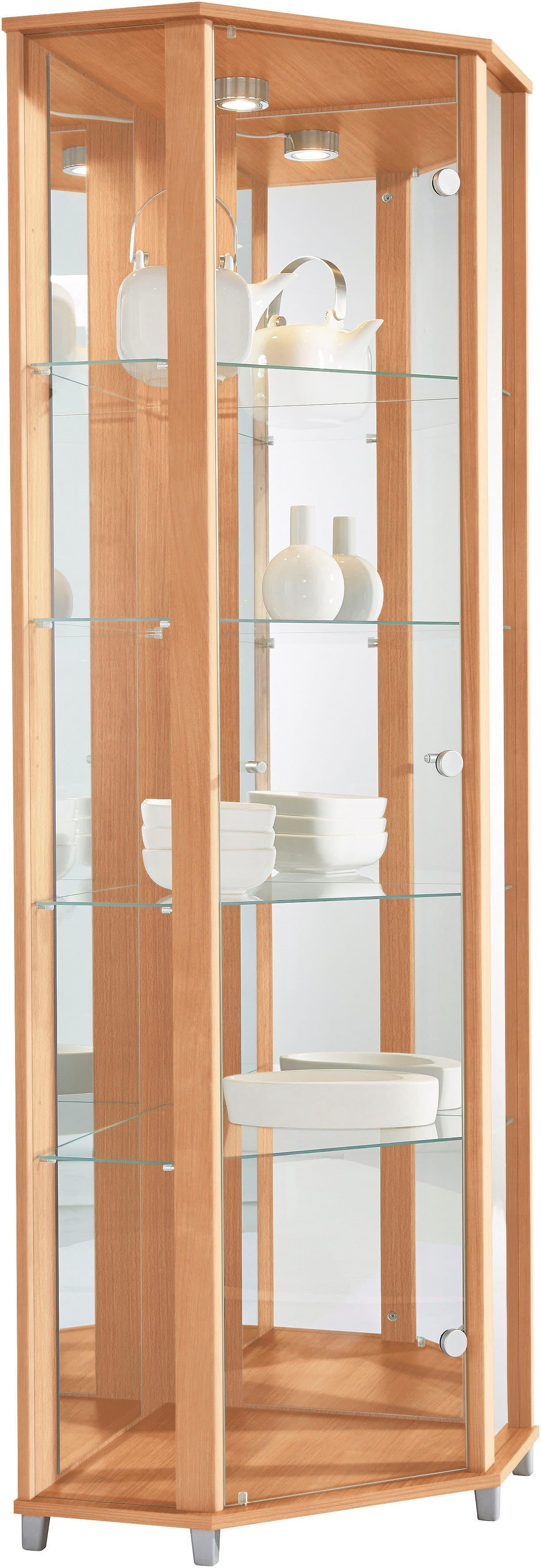fif möbel Eckvitrine TRIO mit LED-Beleuchtung Beige - Bild 2
