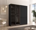 MOEBLO Drehtürenschrank MINEWRA ANTISOL 200 Schwarz Glasfront Bild 2