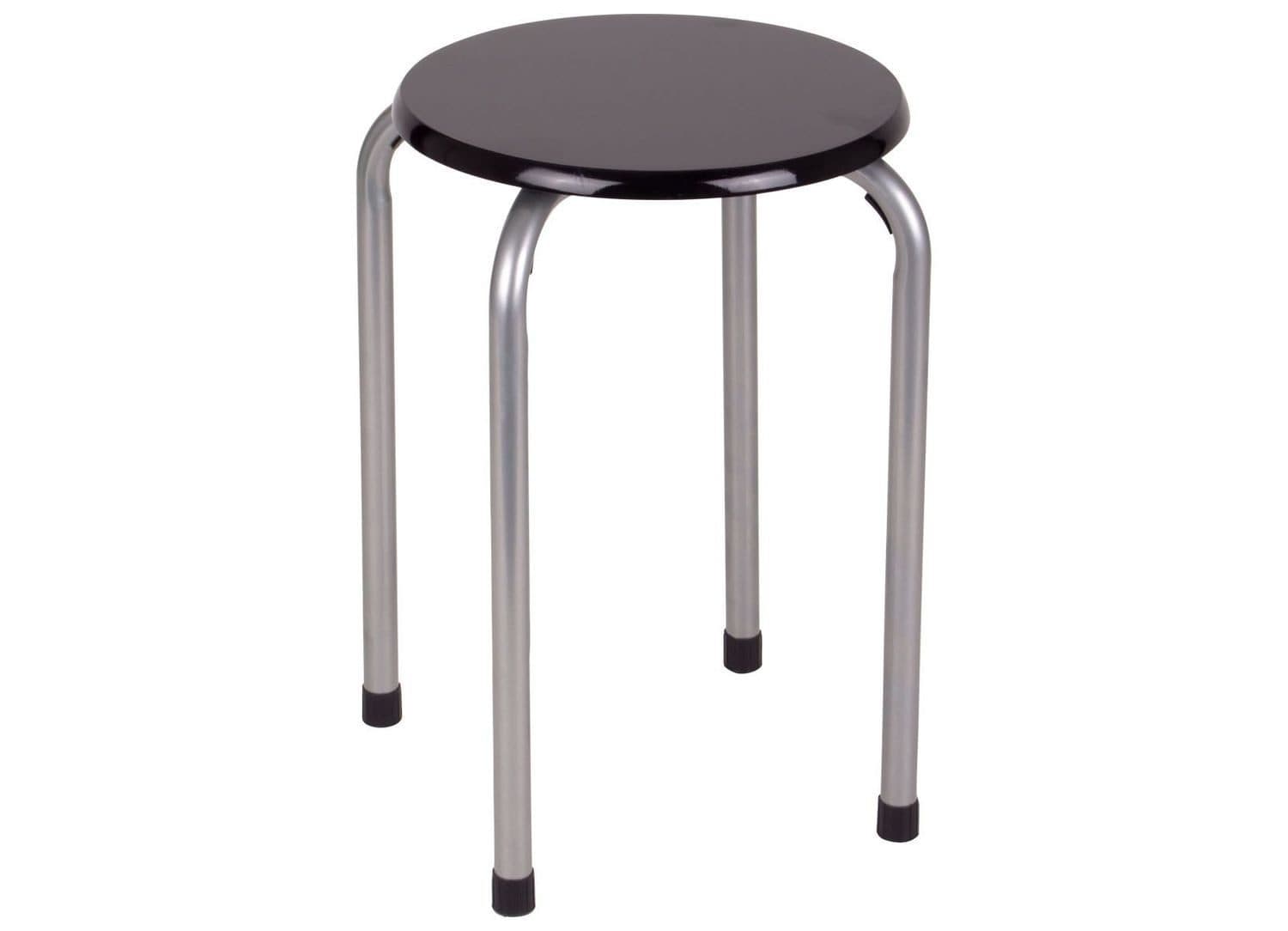 BURI Hocker Metall Stapelhocker Schwarz