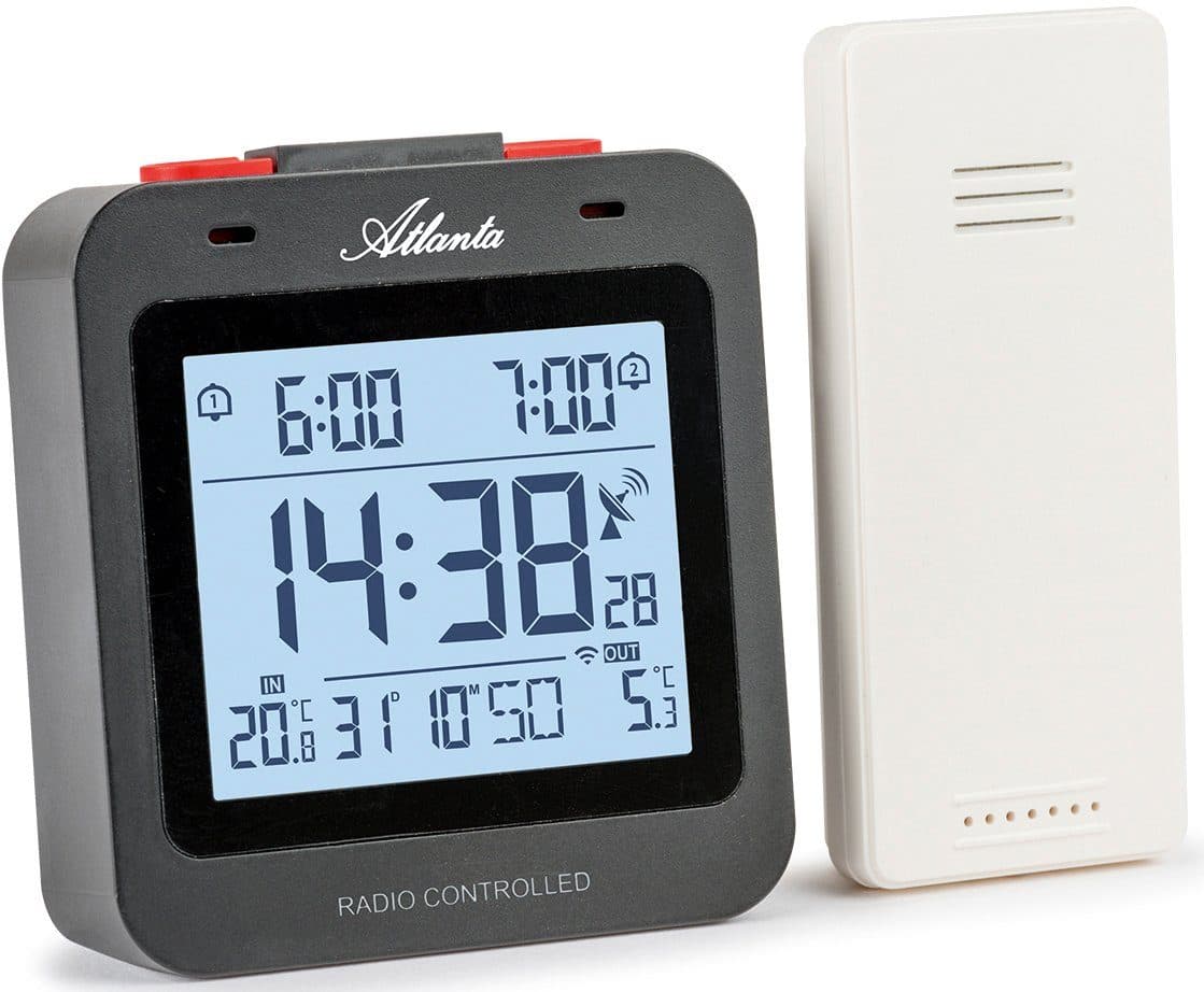 Atlanta Funkwecker 1888-7 Schwarz