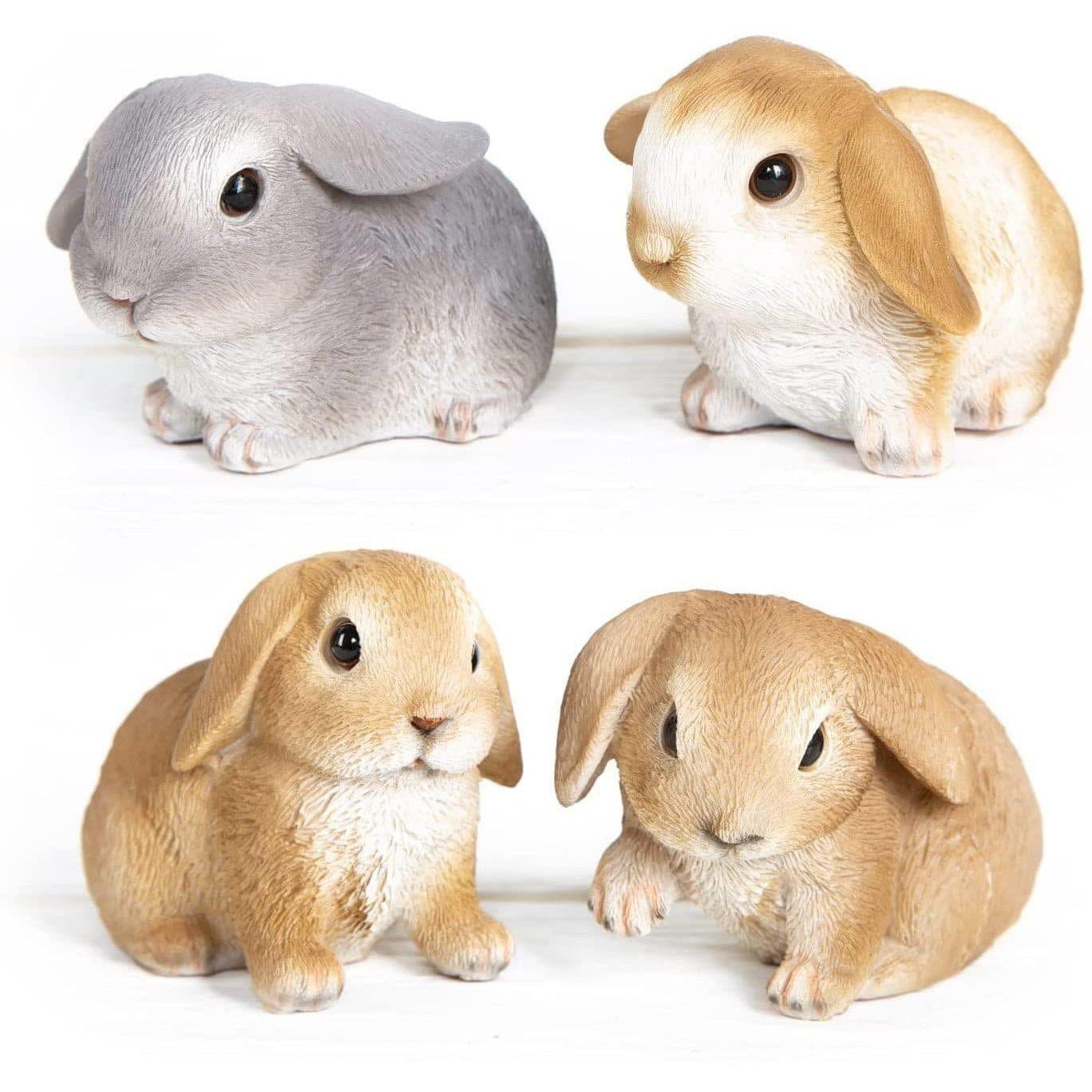Logbuch-Verlag Osterhasen Set 4-tlg. Grau Braun Beige Weiß - Bild 2