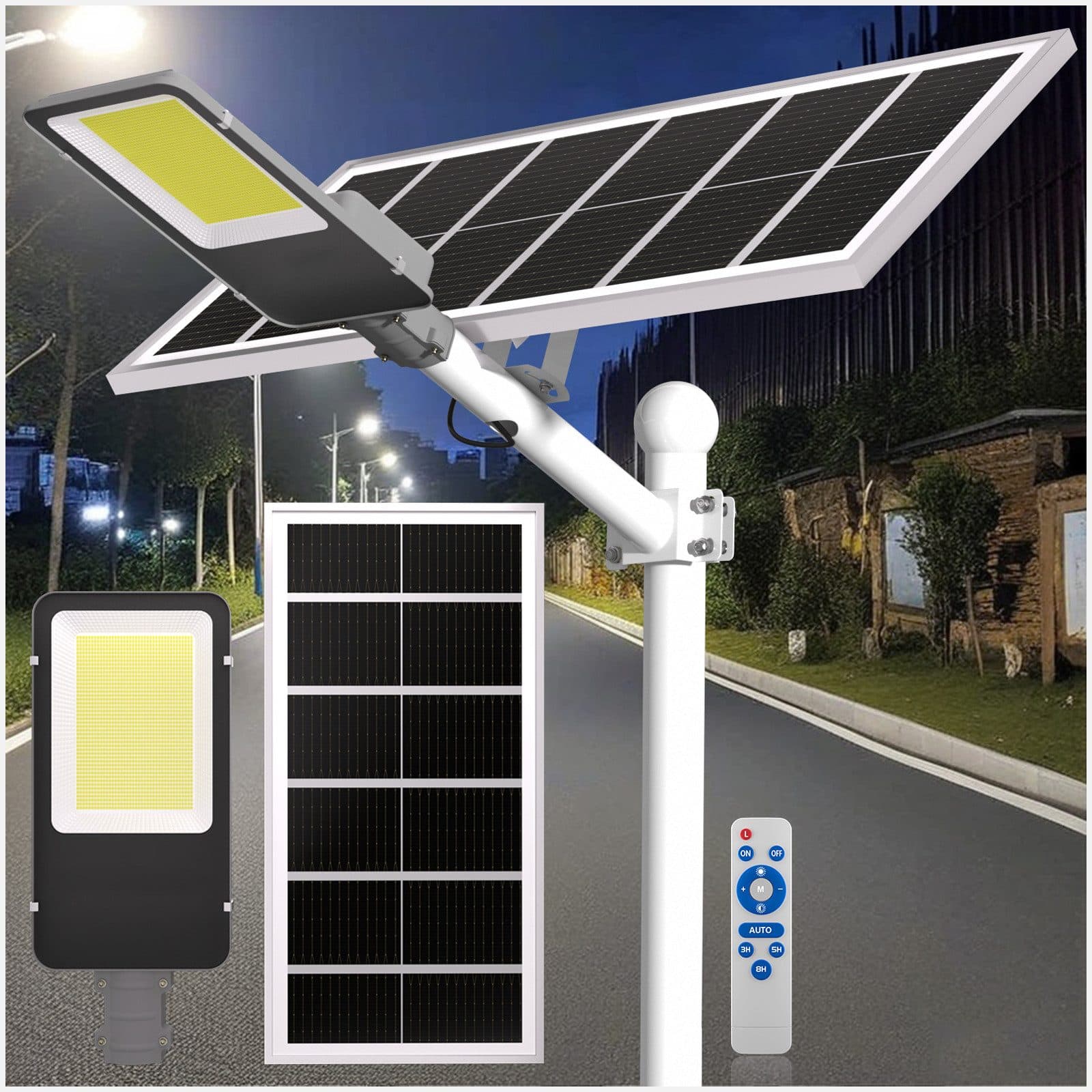 Rhein Beleuchtung LED Solarleuchte 3000W mit Bewegungsmelder & Fernbedienung - Bild 2