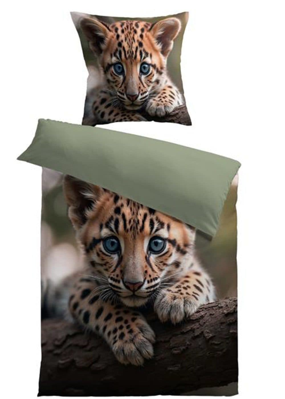 MESANA Wendebettwäsche Microfaser Leopard 135x200cm