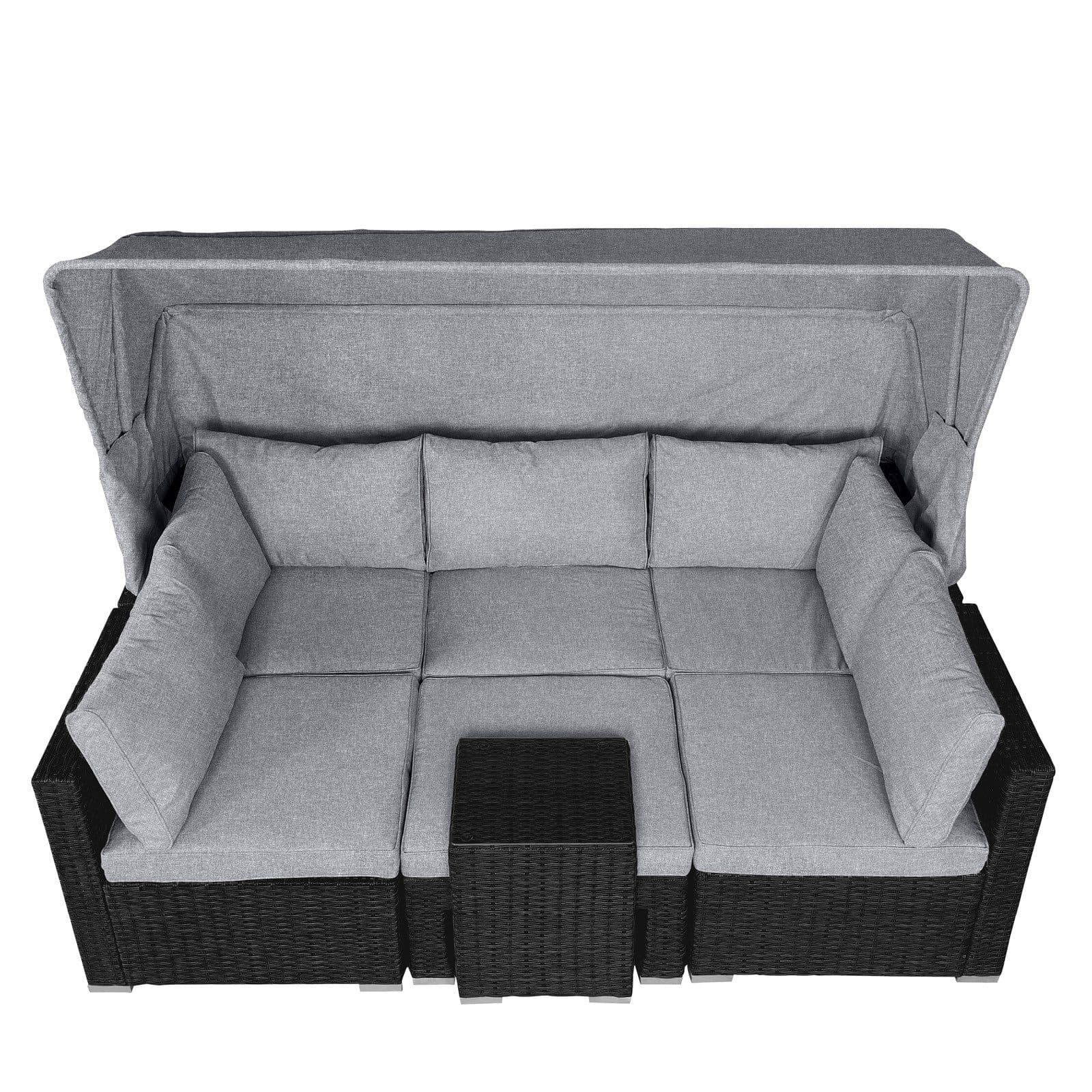 BRAST Sonneninsel Lounge Set 2-6 Personen mit LED-Dach - Bild 2