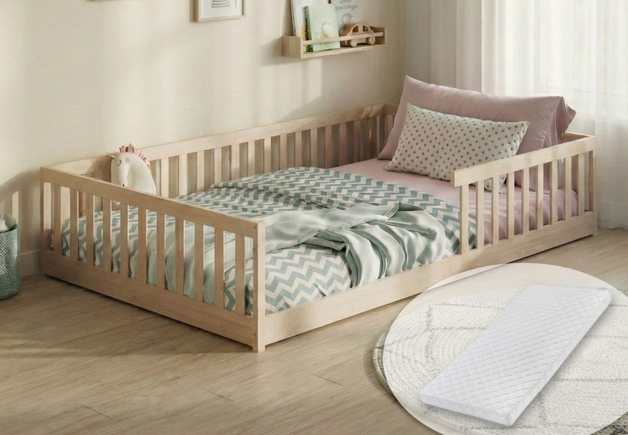Kids Collective Kinderbett Bodenbett Montessori Kiefer Natur - Bild 2