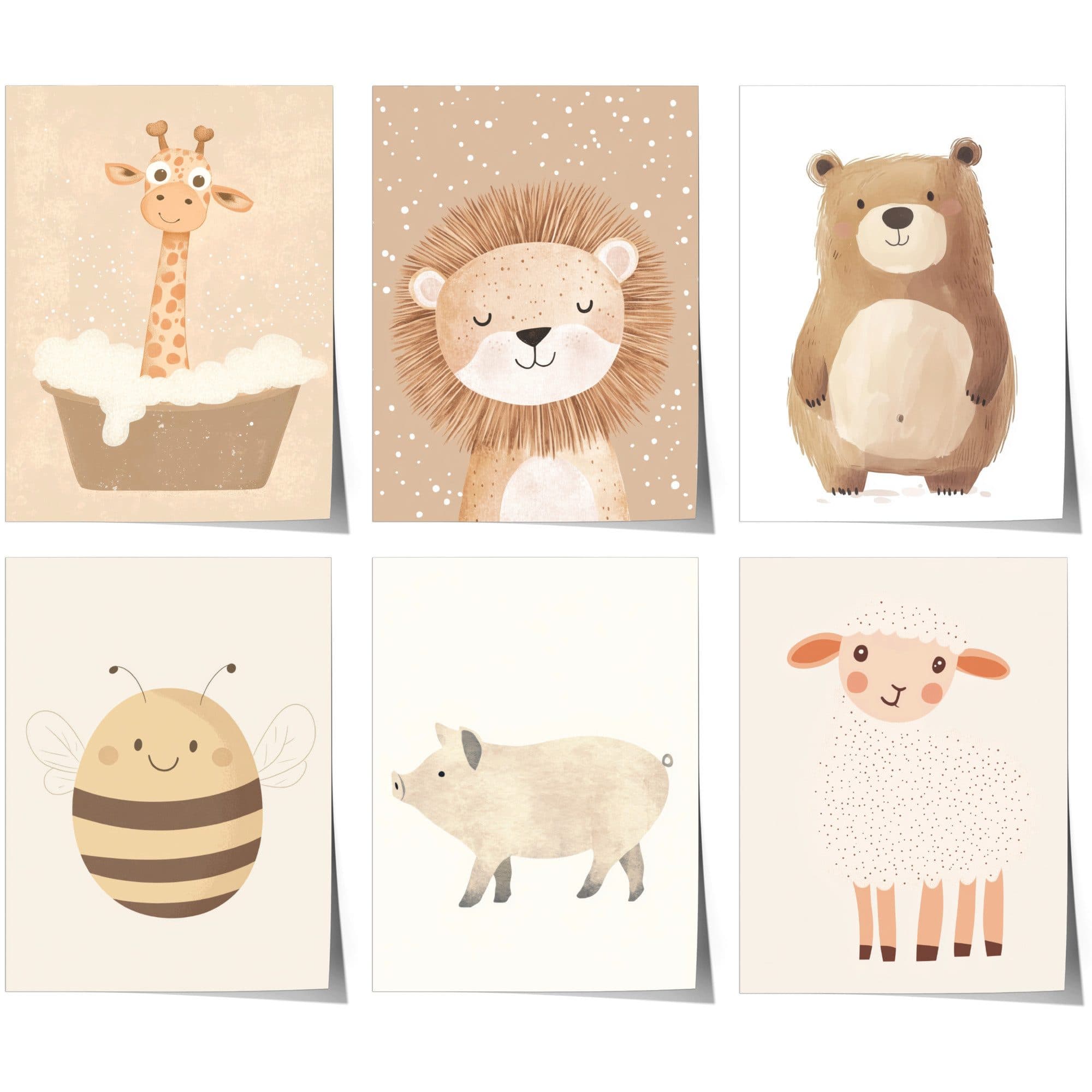 JUSTGOODMOOD Poster Premium Tiermotive Bunt Skandinavisch Kinderzimmer - Bild 2