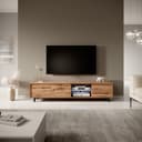 Selsey TV-Lowboard Galhad mit Glasvitrine und Beleuchtung Creme Bild 2