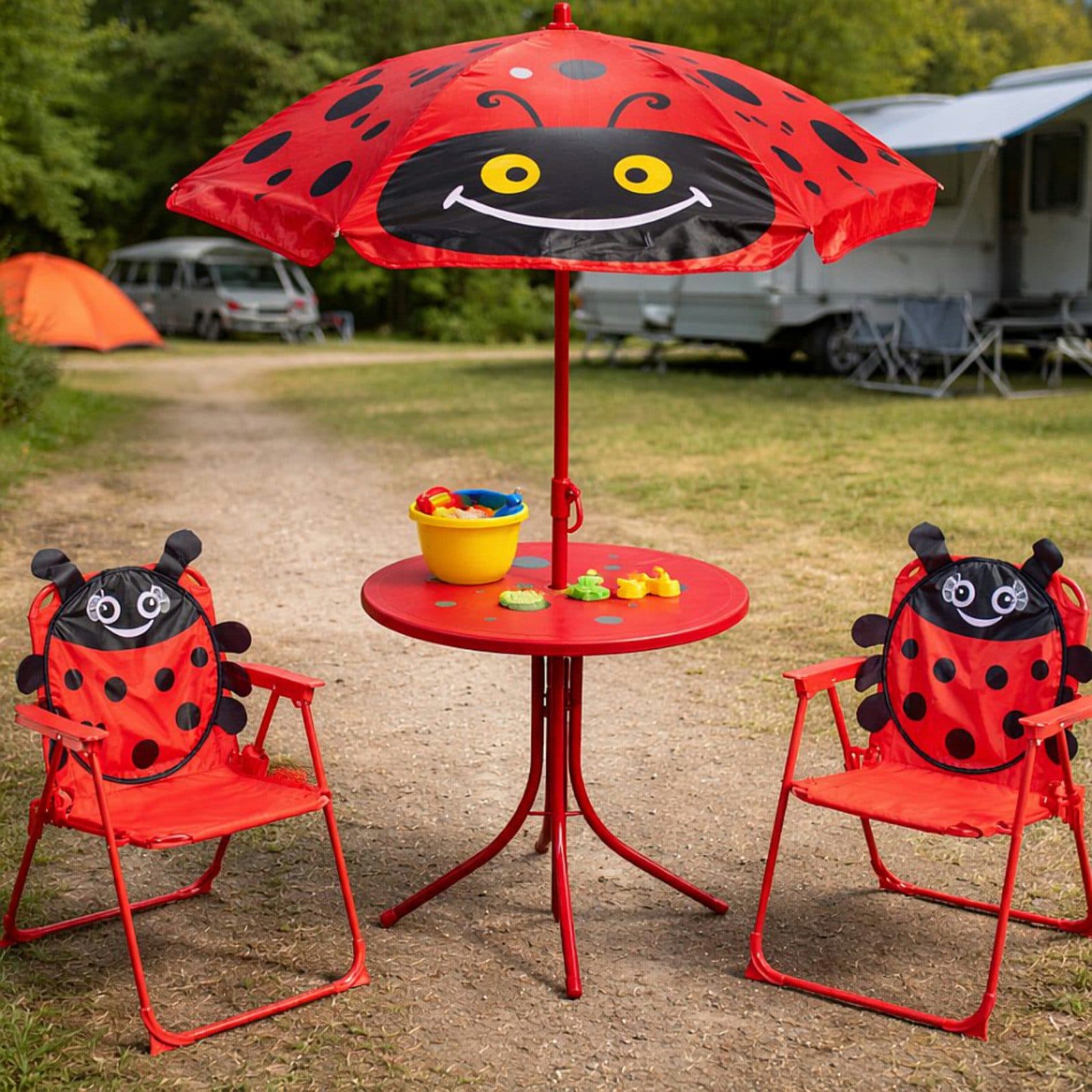 Koopman Kinder-Gartenset 4-tlg. mit Schirm Rot/Marienkäfer - Bild 2