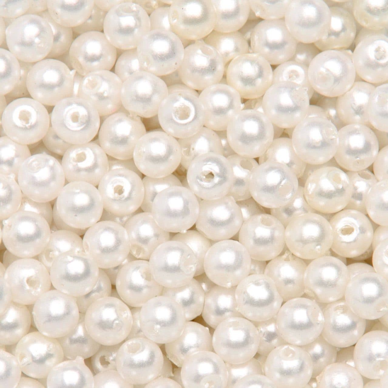 Glorex Bastelperlen 6 mm Perlweiß 75 g