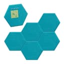relaxdays Pinnwand Sechsecke 6er Set Blau Filz Bild 2